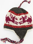 Dune Grey Red Woolen Hand Knitted Hat