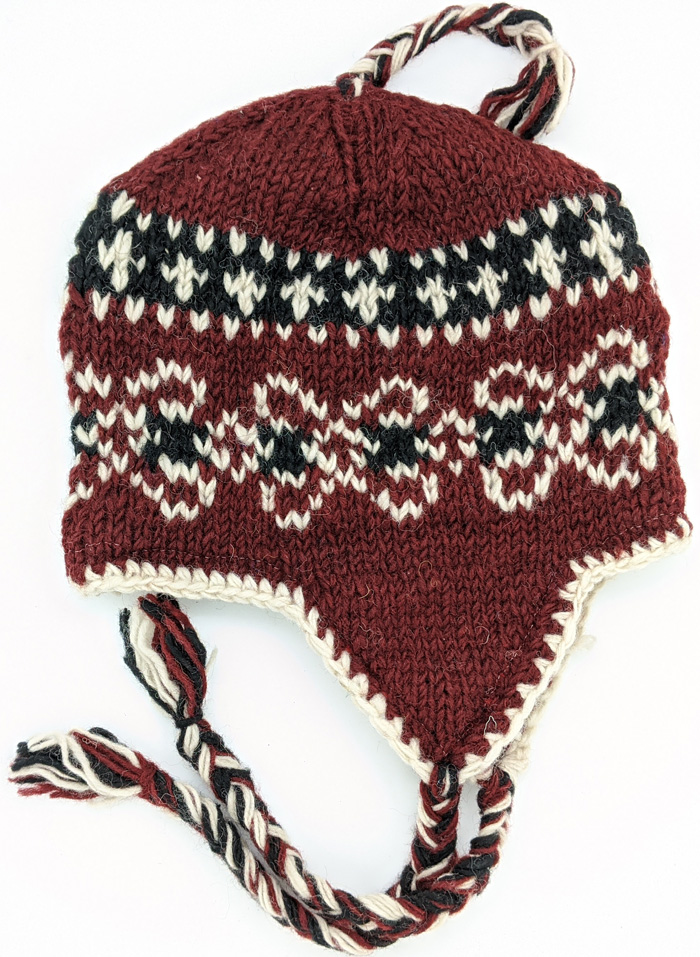 Sale:$18.99 Buccaneer Dark Red Fleece Lined Wool Hand Knit Hat ...