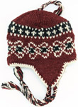 Covered Ears Rust Red Woolen Hat [6906]