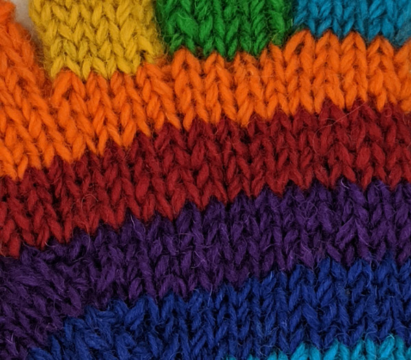Pure Wool Rainbow Half Finger Gloves