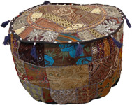 Handmade Recycled Fabric Ethnic Seat [7290]