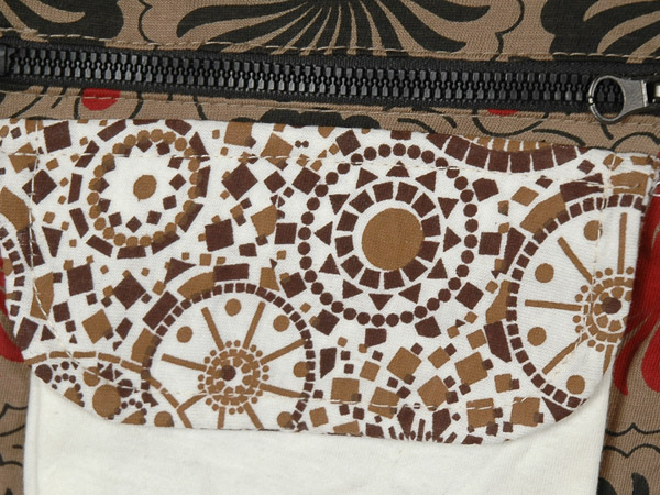 Printed Spice Brown Adjustable Snaps Belt Fanny Pack