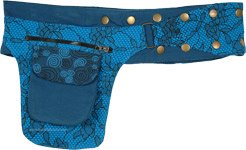 Hippie Adjustable Waist Belt Bag in Cerulean Blue [7368]