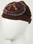 Cotton Brown Headband with Embroidery [7401]