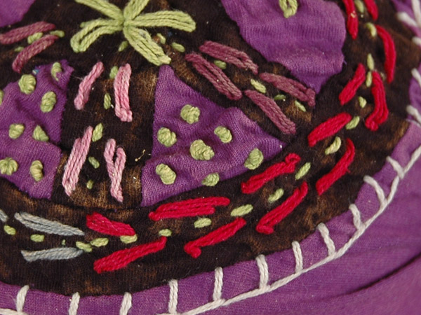 Passionate Purple Embroidered Hippie Peace Headband