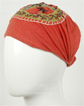 Cotton Orange Headband with Embroidery [7405]