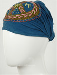Cotton Navy Headband with Embroidery [7406]