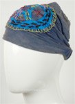 Cotton Grey Headband with Embroidery [7407]