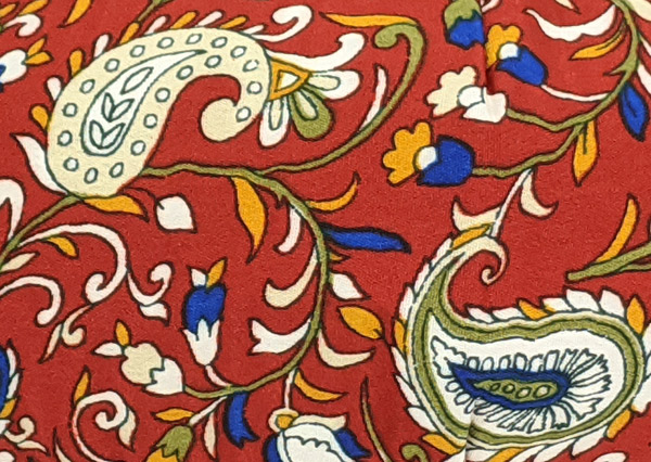 Red Paisley 3 Ply Face Mask Cover