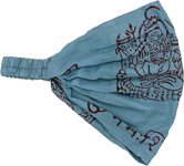 Light Blue Om Bohemian Cotton Head Band