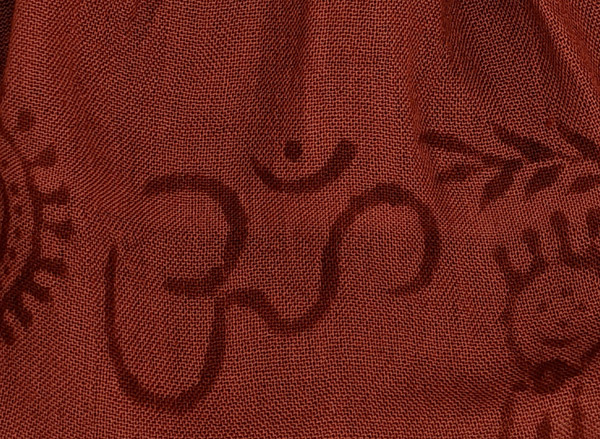 Red Rust Meditation Om Cotton Headband