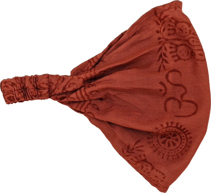 Red Rust Meditation Om Cotton Headband