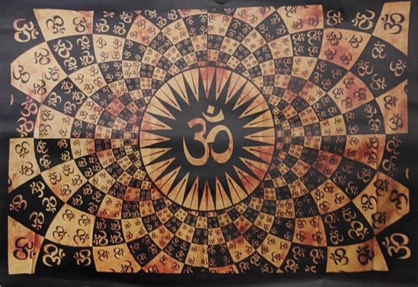 Orange Om Tapestry Wall Hanging Full