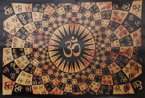 Green Om Tapestry Cotton Full Sheet Cover