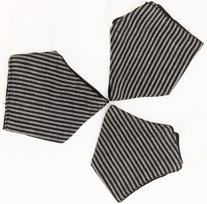 Black and White Stripes Cotton Face Mask