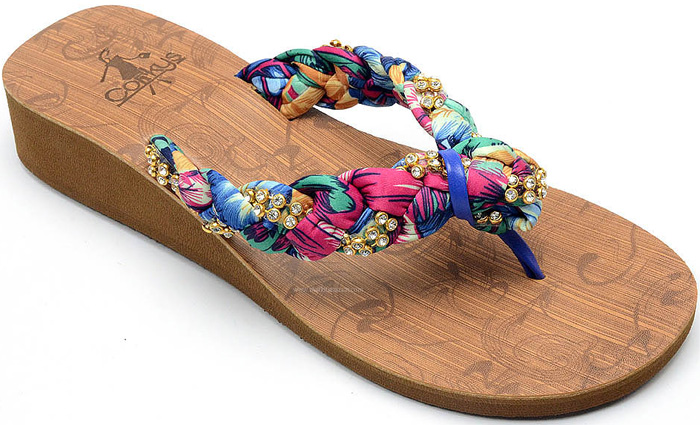 Boho Chic Thong Flip Flops with Rhinestones Accessories Multicoloured | Vacation, Bohemian, Handmade