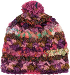 Pink and Purple Hat with Pompom Fleece Lined [8064]