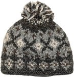 Classic Grey Hand Knit Wool Hat with Pompom