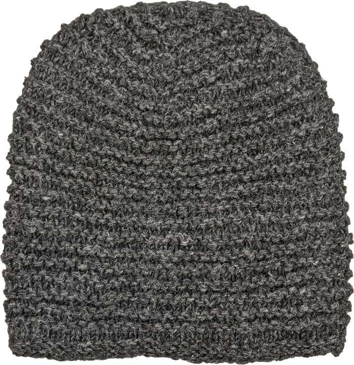 Handmade Extra Big Grey Woolen Long Beanie Hat