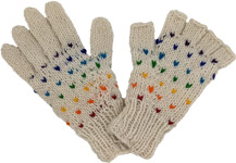 Woolen Work Gloves with Rainbow Dots [8177]