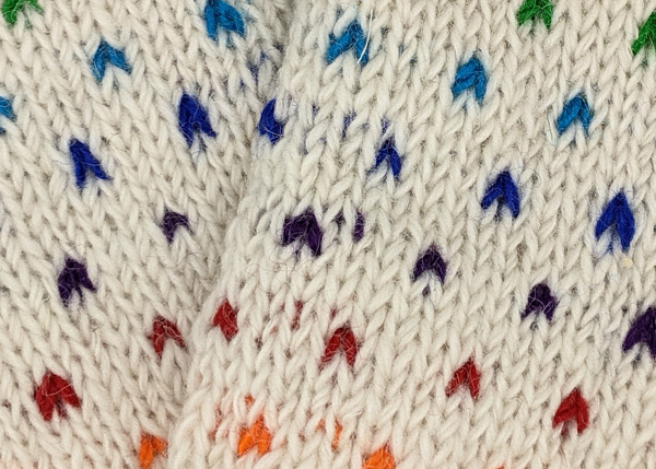 White Wool Leg Warmers with Rainbow Sprinkles