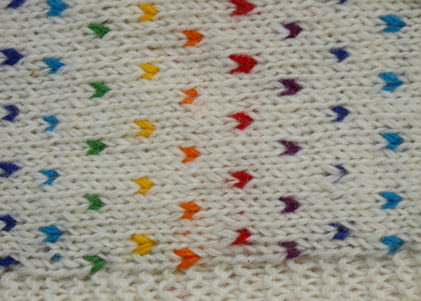 Rainbow Dusted White Wool Scarf Muffler