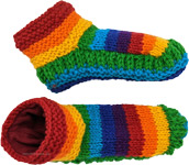 All Rainbow Winter Woolen Hat with Rainbow Tassels