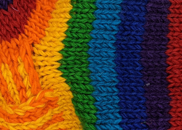 Hand Knit Rainbow Wool Socks