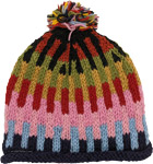 Unisex Hand Knit Wool Hat with Pompom