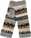 Woolen  Leg Warmer in Brown, Black and White [8241]
