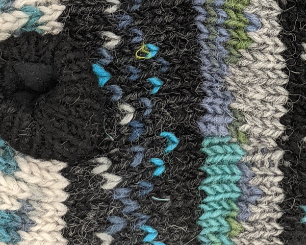 Fingerless Turquoise Patterned Wool Knit Arm Warmers