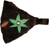 Brown Cotton Embroidery Headband  [8394]