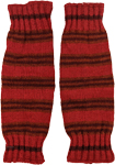 Striped Red Woollen Leg Warmers Unisex [8472]