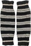 Grim Grey Striped Woolen Leg Warmers