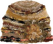 Multi Shaded Woollen and Silk Beanie Hat with Pompom [8757]