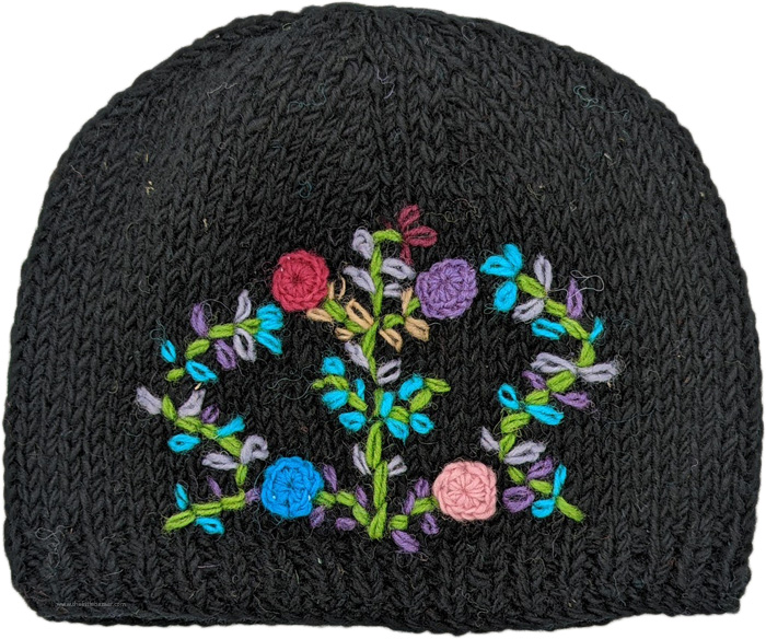 Black Garden Unisex Woolen Winter Skull Cap