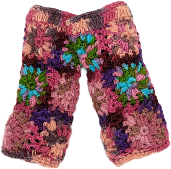 Cheery Vibrant Fleece Colorful Hand Warmers , Princess Castle Woollen Floral Hand Warmers