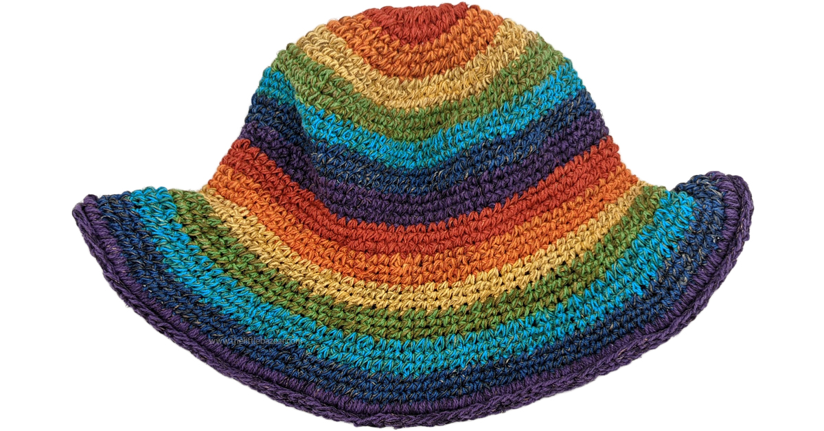Rainbow Magic Crochet Hippie Hemp Hat