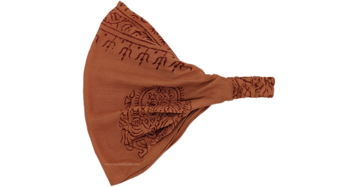 Rajah Brown Hippie Cotton Headband