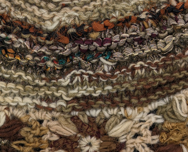 Brown Blossom Woven Woolen Silk interwoven Hat