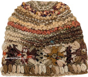 Brown Woolen and Silk Pink Rainbow Hat [9670]
