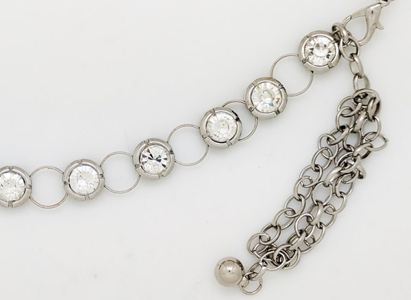 Silver Glass Crystal Waist Belt