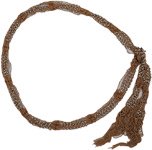 Coffee Crochet Waist Belt with Beads [9758]