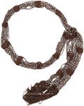 Brown Crochet Waist Belt with Beads [9759]
