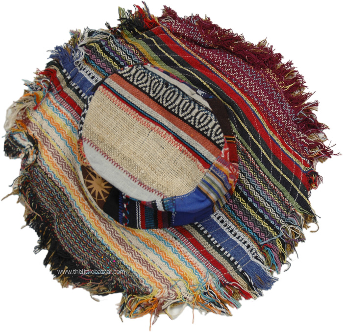 Multistripes Patchwork Country Fringe Hat