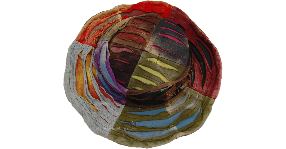 Multicolor Hippie Vibes Razor Cut Hat | Accessories  display picture 1