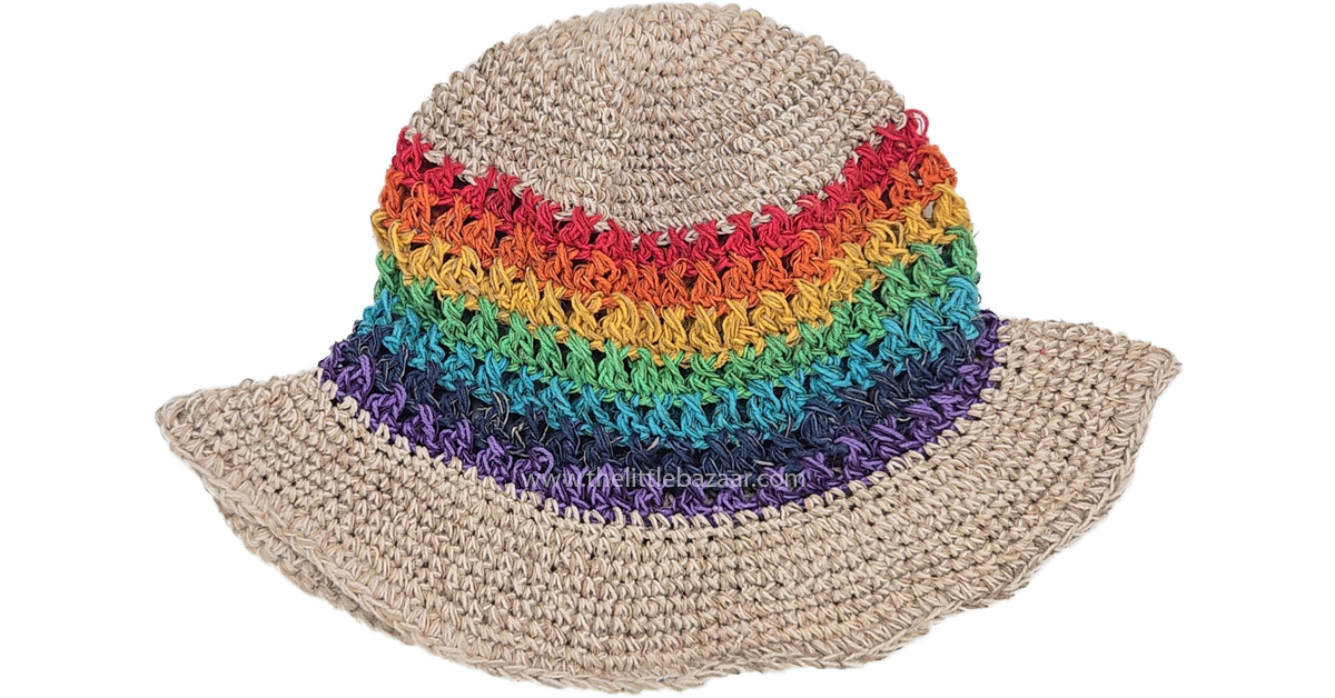 Rainbow Burst Hemp Sun Hat | Accessories | Multicoloured  display picture 3