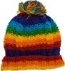 Cable Round Rainbow Beanie Hand Knit Woolen Hat