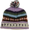 Rainbow Winter Woolen Beanie Hat in Black