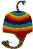 Red Rainbow Beanie Hand Knit Woolen Hat